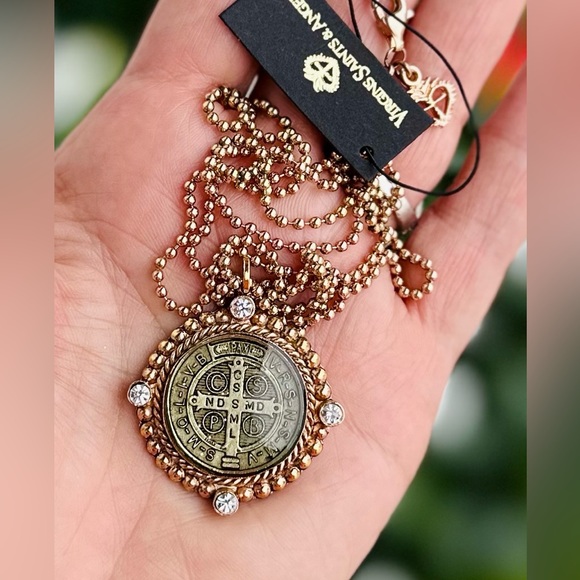 Virgins Saints & Angels Jewelry - RARE! Rose Gold Virgins Saints & Angels San Benito Charm Necklace